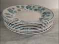Photo 1 — Sarreguemines 7 assiettes creuses Géranium - Faïence ancienne U&C 