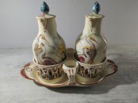 LUNEVILLE, Héron Huilier vinaigrer en faience blanche