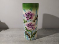 Charmant vase cylindre en opaline art nouveau