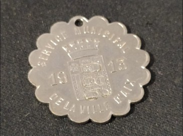 médaille - service municipal de la ville d'aix. 1913
