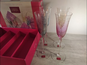 Coupes flûtes à champagne colorées cristal d'arc nostalgia  verres  colorés