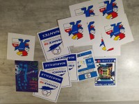 Carte accréditation coupe du monde France 98 + stickers Marseille Nantes autocollant