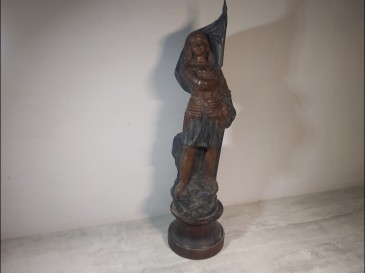 Statuette représentant Jeanne d'Arc en régule