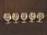 5 verres à cognac brandy liqueur VB cristal taillé.