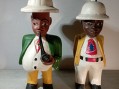 Photo 2 — Paire de statues peintes en bois - colon africain afrique