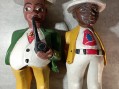 Photo 3 — Paire de statues peintes en bois - colon africain afrique