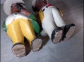 Photo 4 — Paire de statues peintes en bois - colon africain afrique