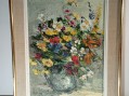 Photo 2 — Bouquet de fleurs peinture sur carton encadré