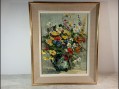 Photo 1 — Bouquet de fleurs peinture sur carton encadré