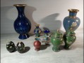 Photo 1 — Lot vase, oeufs, oiseau en émaux Cloisonnés , Chine , Asie - Email