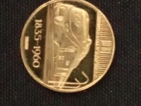 Medaille commémorative 3.5g or 1960 deutshbahn 3.5g or 125 ans chemins de fer allemands