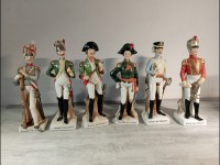 Lot statuettes porcelaine soldat de l'empire officier hussard cavalerie infanterie