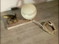 Photo 3 — Ancienne Lampe Veilleuse Art Deco Boule Support Marbre