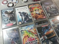 lot console psp bleue rouge + jeux